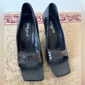 Pancaldi Black Snakeskin Heels